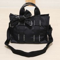 黒ロゴ縁リボン2WAYバッグ