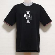 黒チェック使いテリアプリントTシャツ