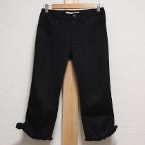 黒フリル&リボン付きストレッチパンツ【M】