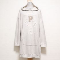 グレーパッチ付きパーカーチュニック