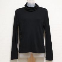 黒ロゴ刺繍入りハイネックカットソー【M】