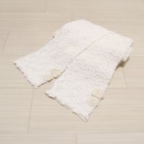 オフ白フラワーモチーフ付きストレッチレースレギンス