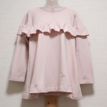 ピンクロゴ刺繍入りスウェットチュニック