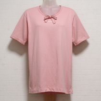ピンクリボン付きロゴプリントTシャツ【M】