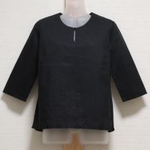 黒リネンブラウス