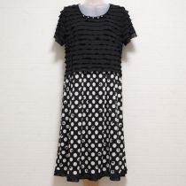黒シフォンドット段々フリルワンピース【9号】