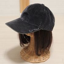 黒ロゴパッチコーデュロイキャップ
