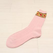 ピンクいぬい薔薇ソックス