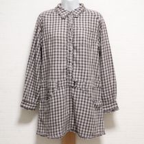 茶チェックチュニックブラウス【L】