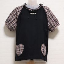 黒オリチェハートポケットカットソー【L】