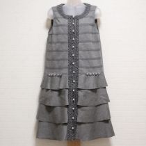 グレーレース&モチーフ段々ワンピース【3(9号)】