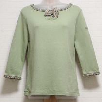 薄荷オリチェ使いカットソー【L】