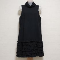 黒ハイネックノースリ天日干しワンピース