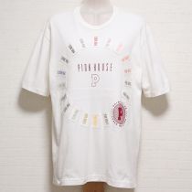 オフ白カラフルロゴパッチTシャツ【L】