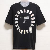 黒カラフルロゴパッチTシャツ【L】