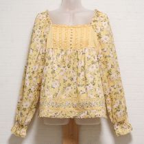 黄野薔薇刺繍ブラウス