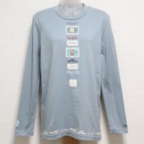 ブルーグレーロゴパッチ長Tシャツ【L】