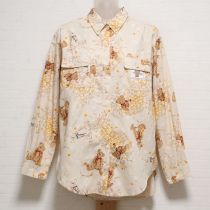 ベージュ花かごとくまptシャツ【L】
