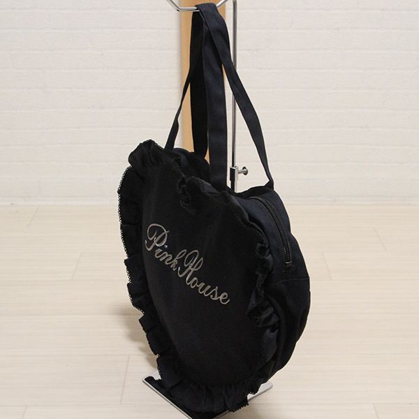 黒ロゴ刺繍ハートバッグ - ピンクハウス通販｜リサイクルブティック