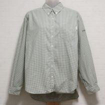 薄荷ギンガムボタンダウンシャツ【S】