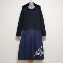 紺ネーム使いコンビワンピース