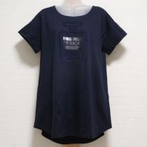 紺香水フロッキーTシャツ【4(11号)】
