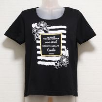 黒ロゴフラワースケッチTシャツ【4(11号)】