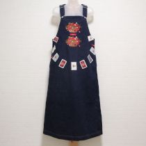 紺かご苺刺繍ジャンパースカート