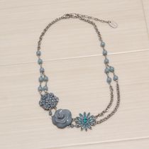ターコイズフラワーネックレス
