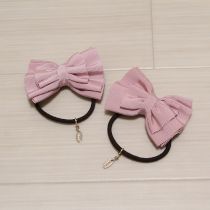 ピンクグログランリボンヘアゴム2個セット