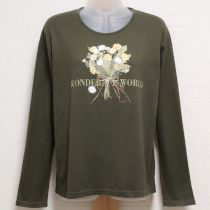 カーキたんぽぽブーケ長Tシャツ