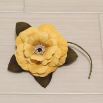 黄一輪花コサージュ