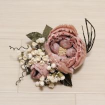 ピンク系薔薇と鈴蘭ブーケコサージュ