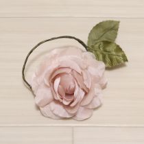 ピンク一輪薔薇コサージュ