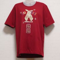 赤たれ耳うさぎパッチ付きTシャツ【L】