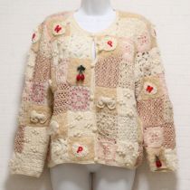 生成モチーフ繋ぎカーディガン