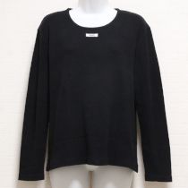 黒ロゴパッチ起毛カットソー【L】
