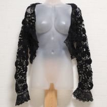 黒クロッシェボレロカーディガン