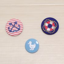 紺系マリン缶バッジ3点セット