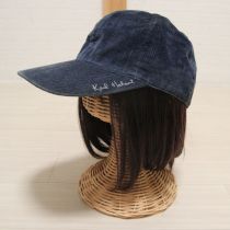 紺ロゴパッチコーデュロイキャップ