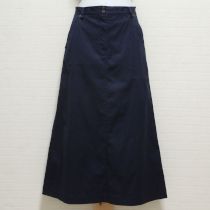 紺カメリアボタンAラインスカート【M】
