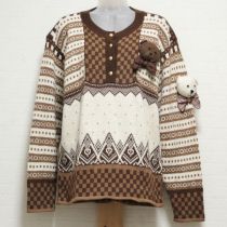 茶系ペアくまモチーフセーター