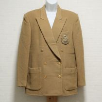 ベージュエンブレム付きカシミヤブレンドジャケット