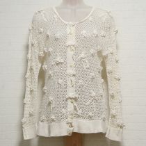 生成モチーフ付き透かし編みカーディガン