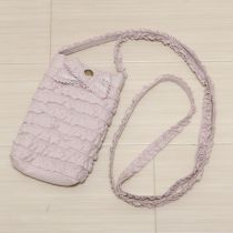 ピンクピコフリルスマホポシェット