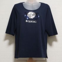 紺スパンコールリボンカメリアTシャツ【11号】
