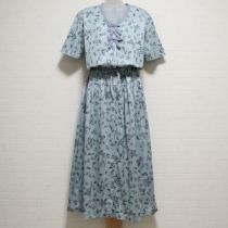 サックス勿忘草ptカットソーワンピース