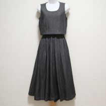 黒ソフトデニムワンピース