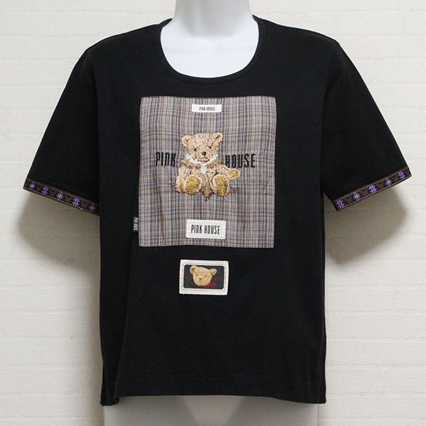 黒宝石くま刺繍ゼッケンTシャツ【L】 - ピンクハウス通販｜リサイクル