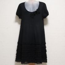 黒チュール使いコットンニットチュニック